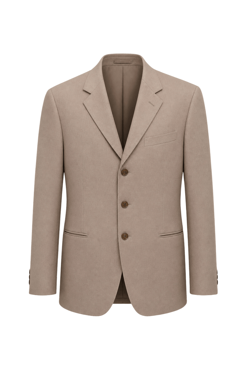 1990s Beige Wool Blend Blazer - Front View
