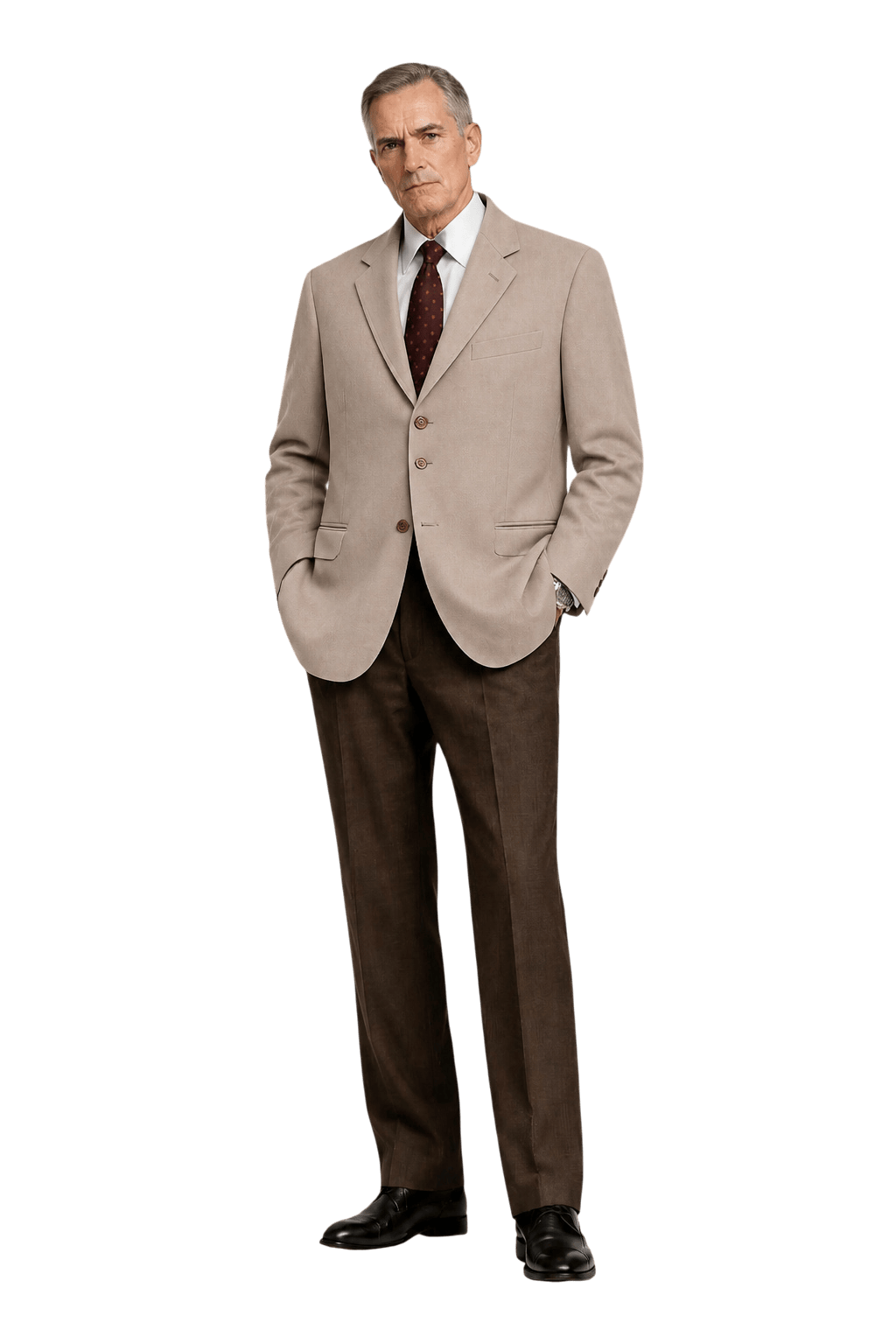 1990s Beige Wool Blend Blazer - Model