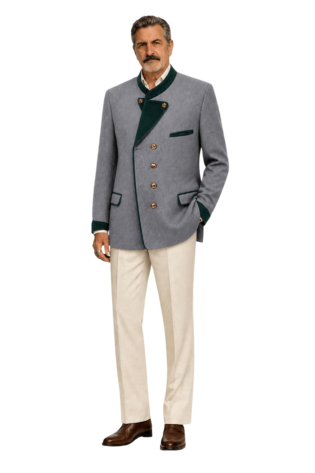 1980s Grey Wool Jacket - Model