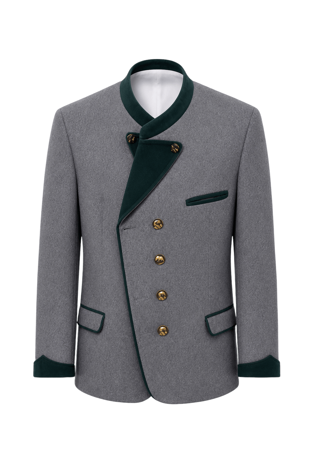 1980s Grey Wool Jacket - Front View