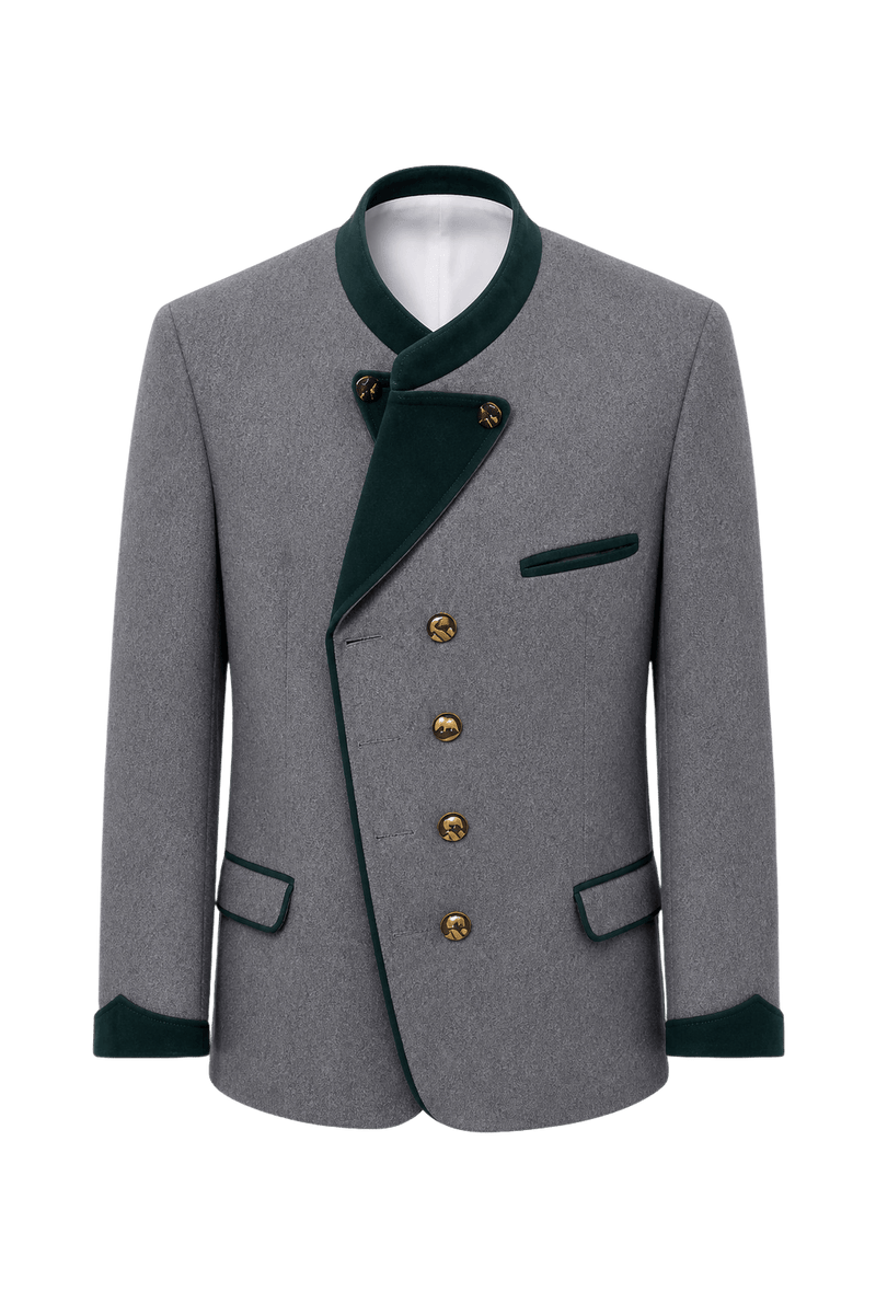 1980s Grey Wool Jacket - Front View