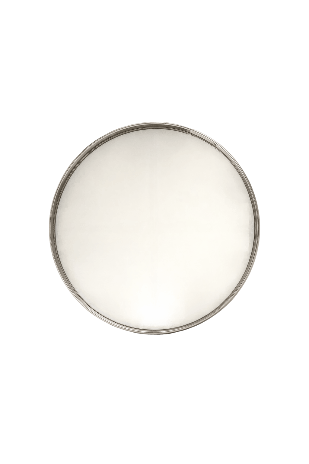 1930s Silver Metal Compact Mirror - Front View