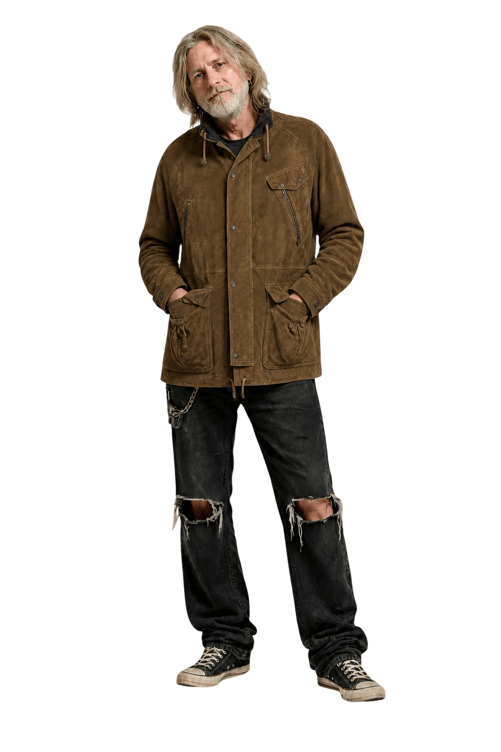 1990s Brown Suede Jacket - Model