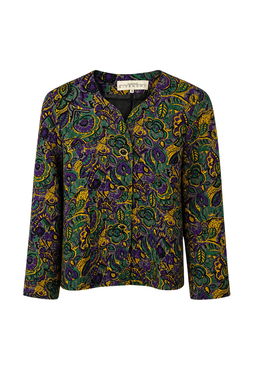 1980s Purple Silk Blouse - Front View