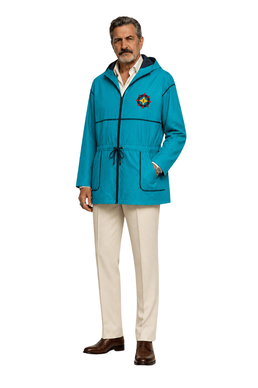 1980s Turquoise Nylon Jacket - Model