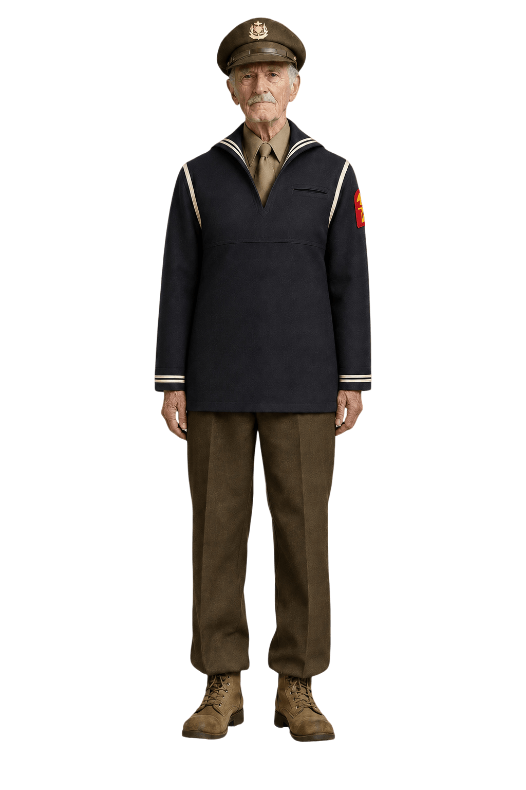 1940s Navy Blue Wool Jacket - Model