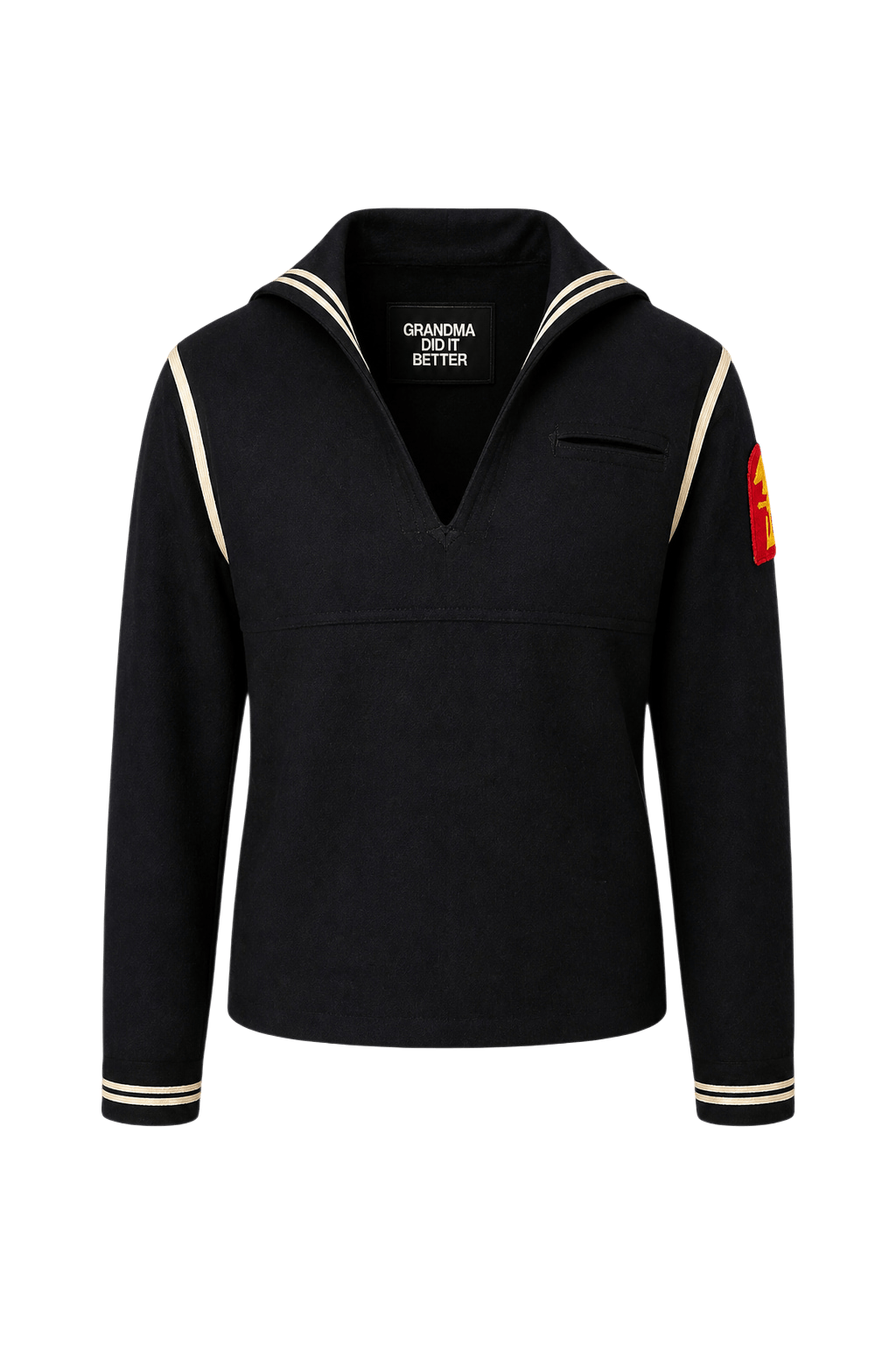 1940s Navy Blue Wool Jacket - Front View