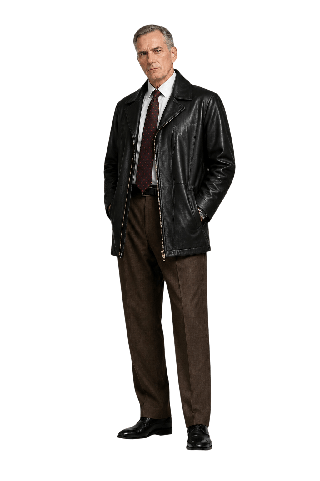 1980s Black Leather Leather Jacket - Model