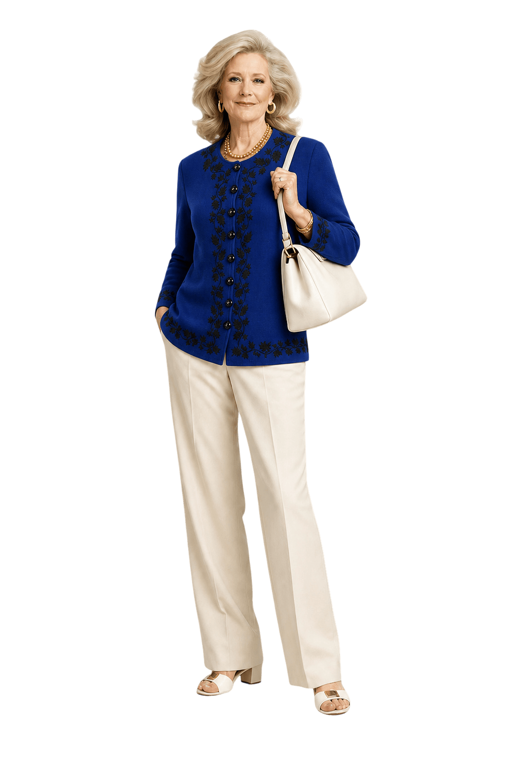 1970s Royal Blue Wool Blend Jacket - Model