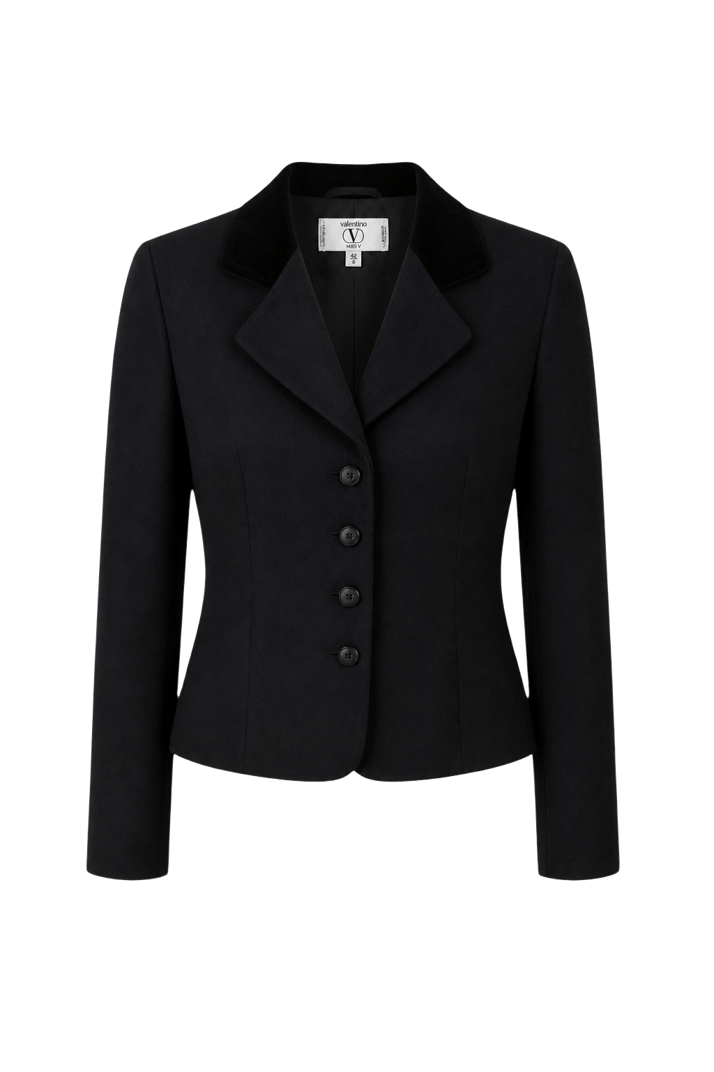 1980s Black Wool Blazer - Front View