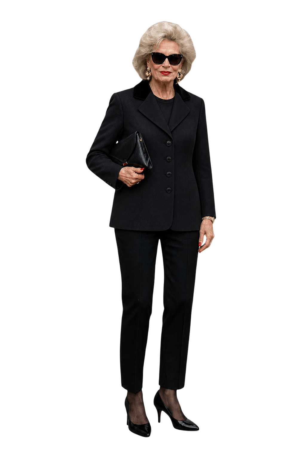 1980s Black Wool Blazer - Model