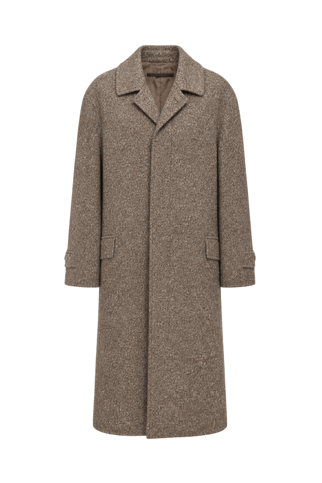 1980s Brown Wool Blend Coat - Front View