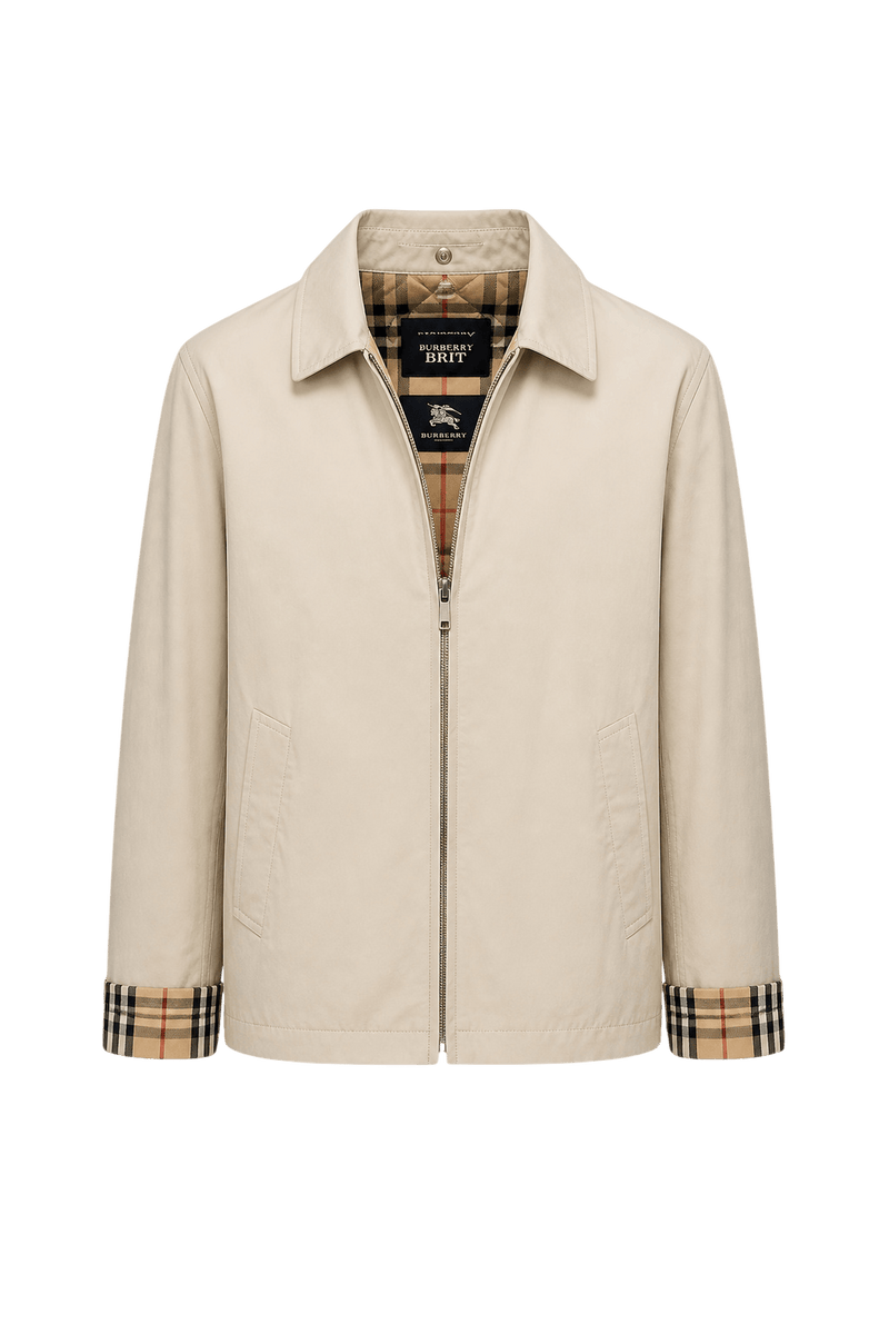 1990s Beige Cotton Jacket - Front View