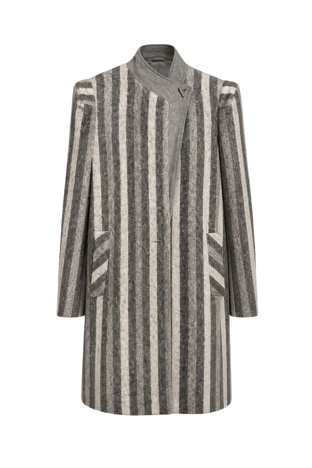 1980s Grey Wool Blazer - Front View