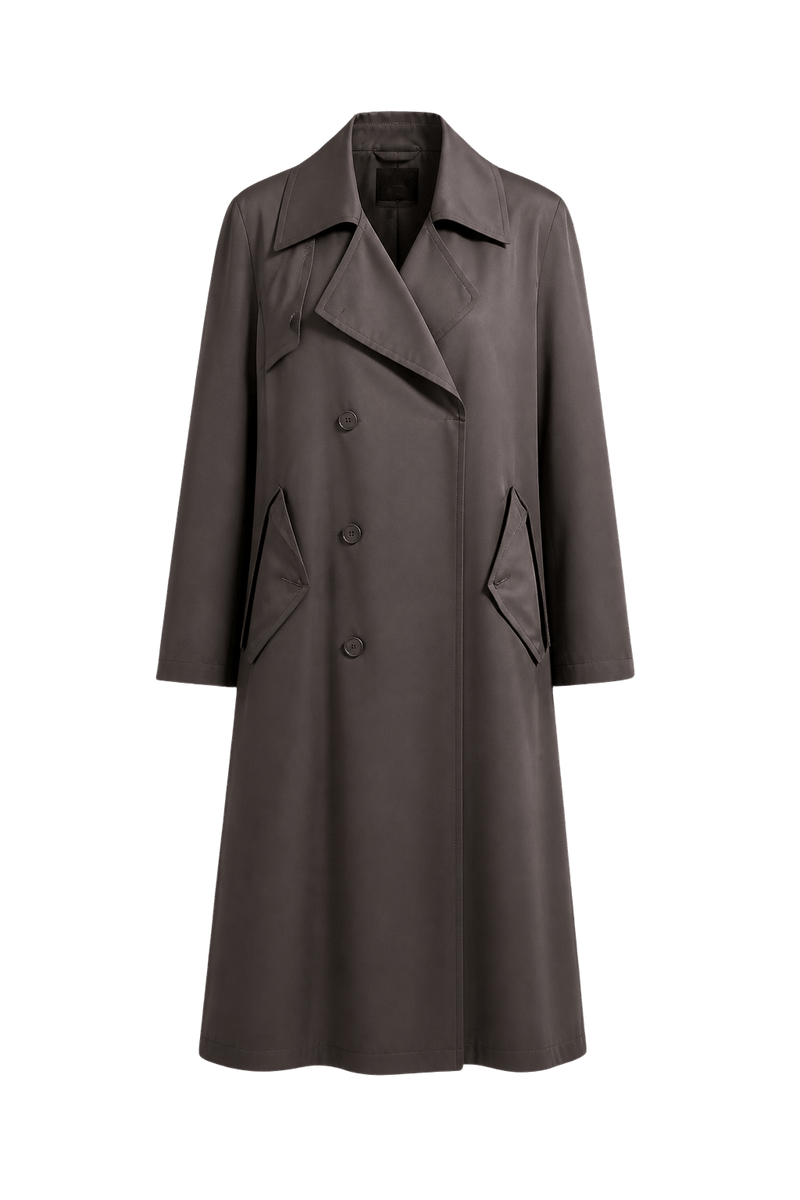 1980s Dark Grey Nylon Coat - Front View