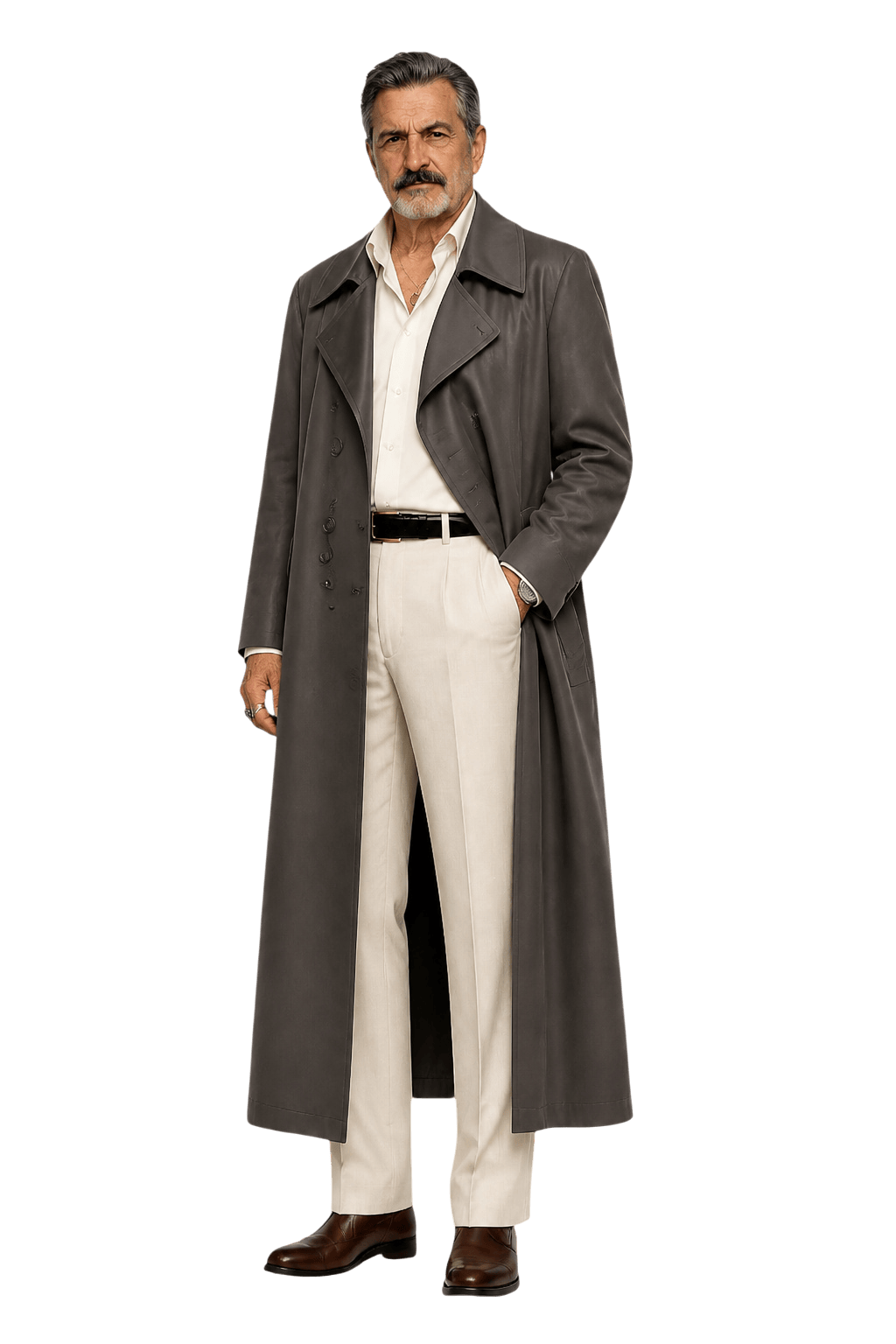 1980s Dark Grey Nylon Coat - Model
