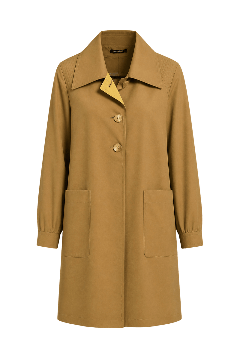 1970s Brown Nylon Coat - Front View