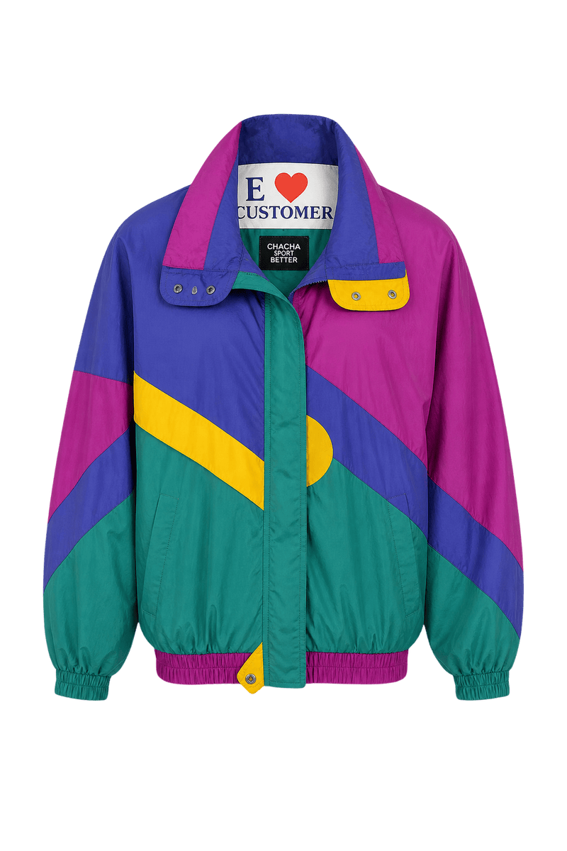 1980s Purple Nylon Windbreaker - Front View