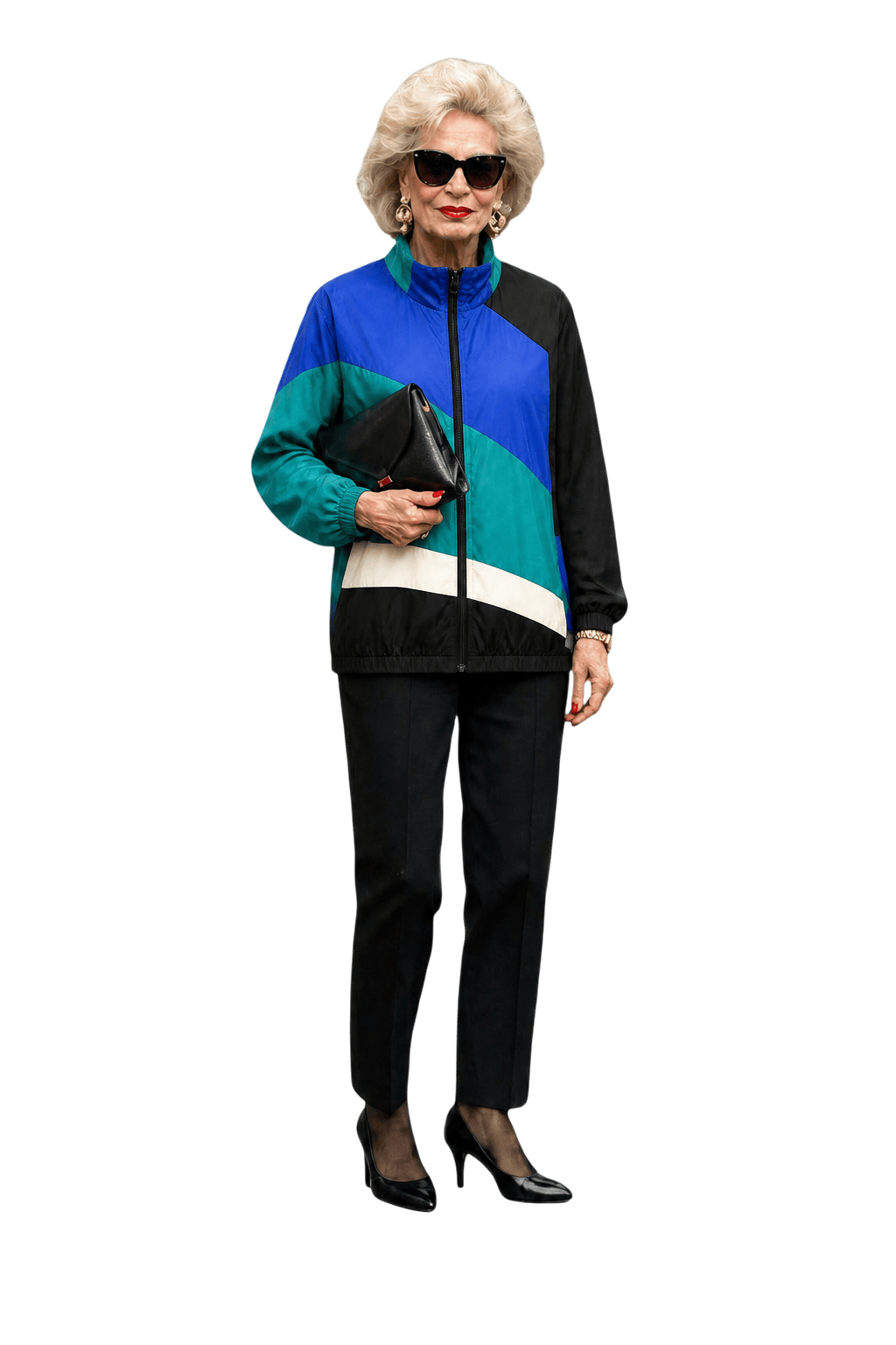 1980s Black Nylon Jacket - Model