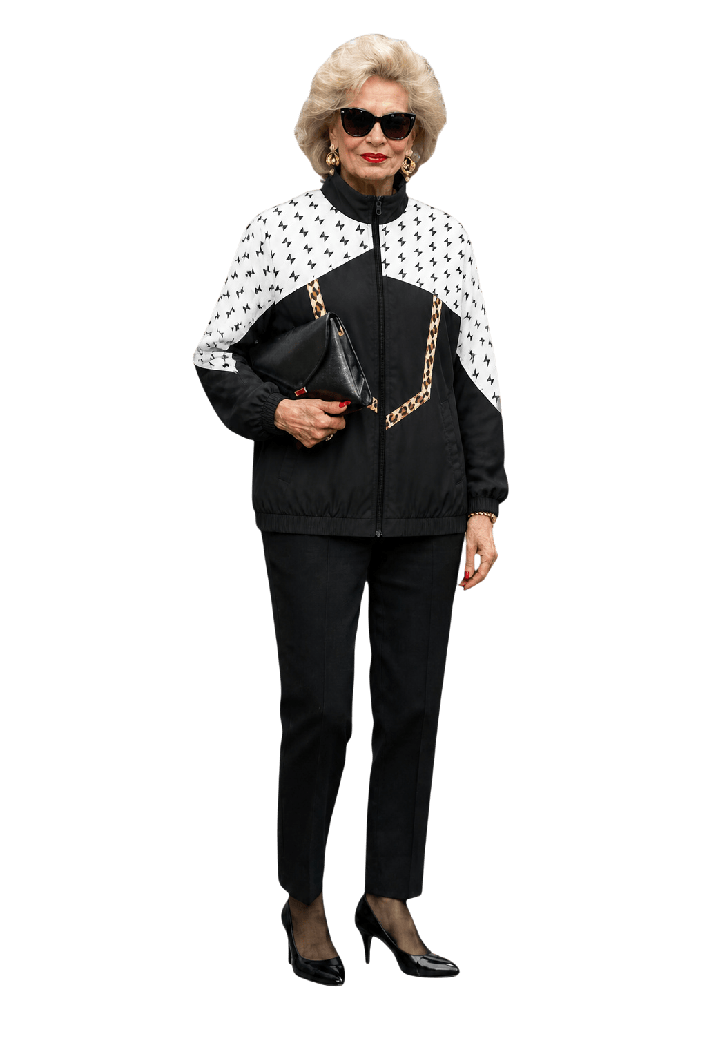 1990s Black Synthetic Jacket - Model