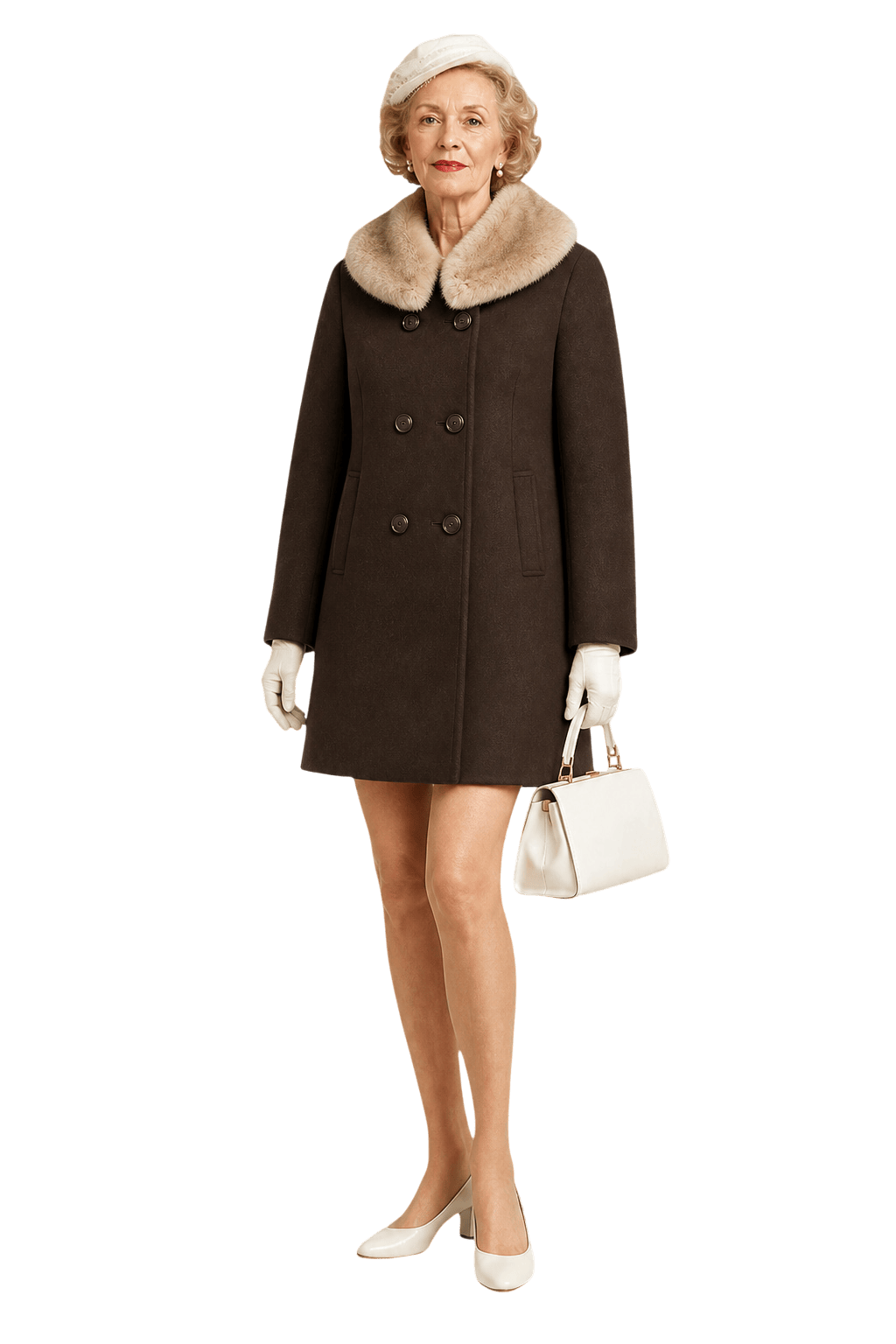 1950s Brown Wool Coat - Model