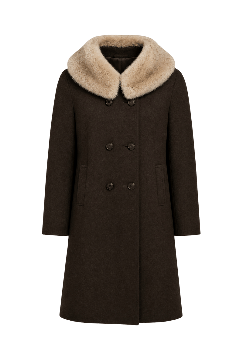 1950s Brown Wool Coat - Front View