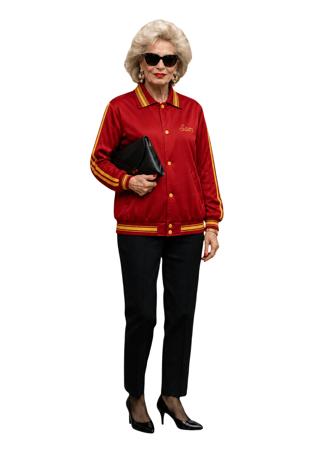 1990s Red Synthetic Jacket - Model
