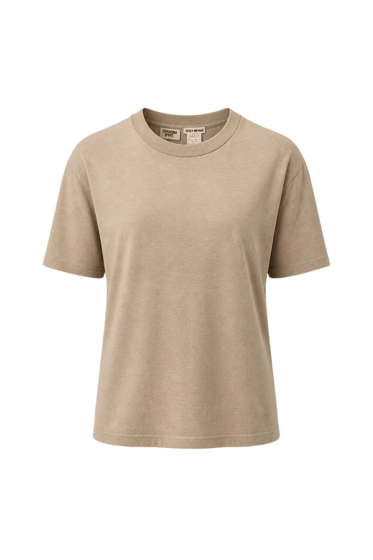 1990s Tan Cotton T-Shirt - Front View