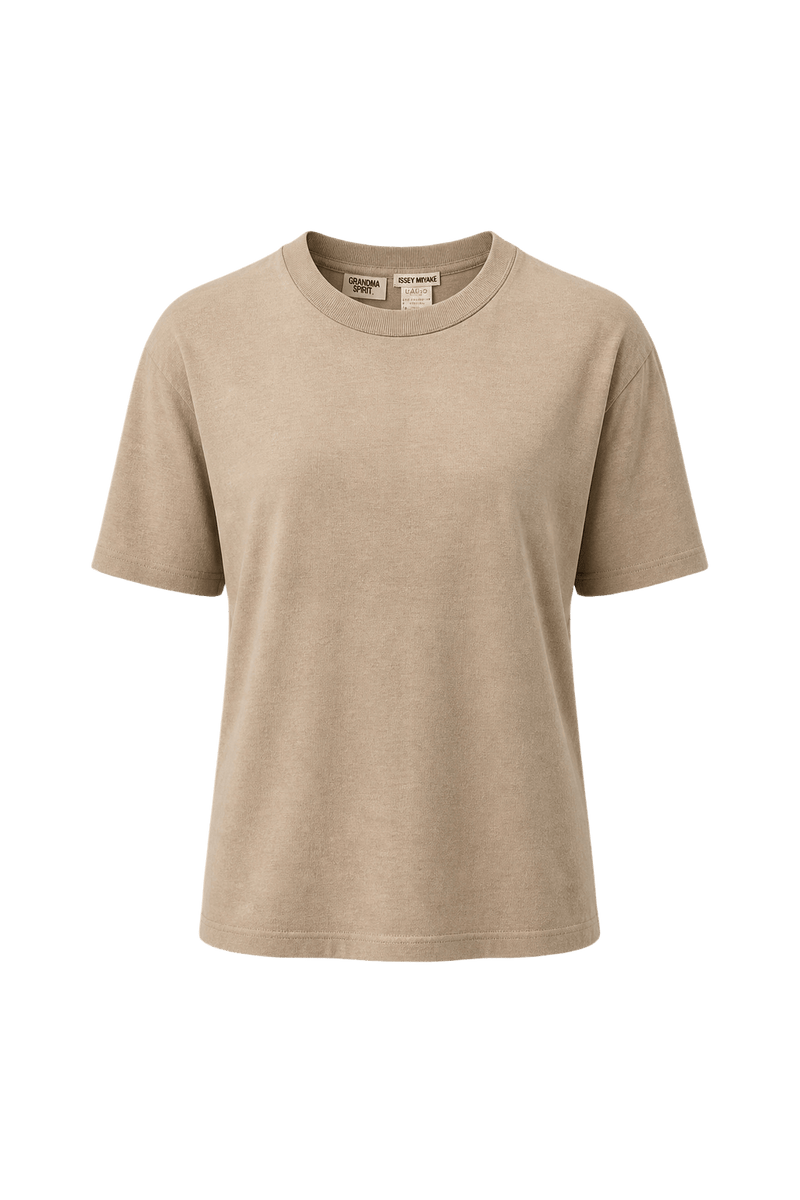 1990s Tan Cotton T-Shirt - Front View