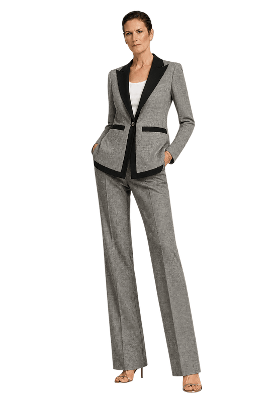 1990s Grey Wool Blend Blazer and Trousers Set - Model