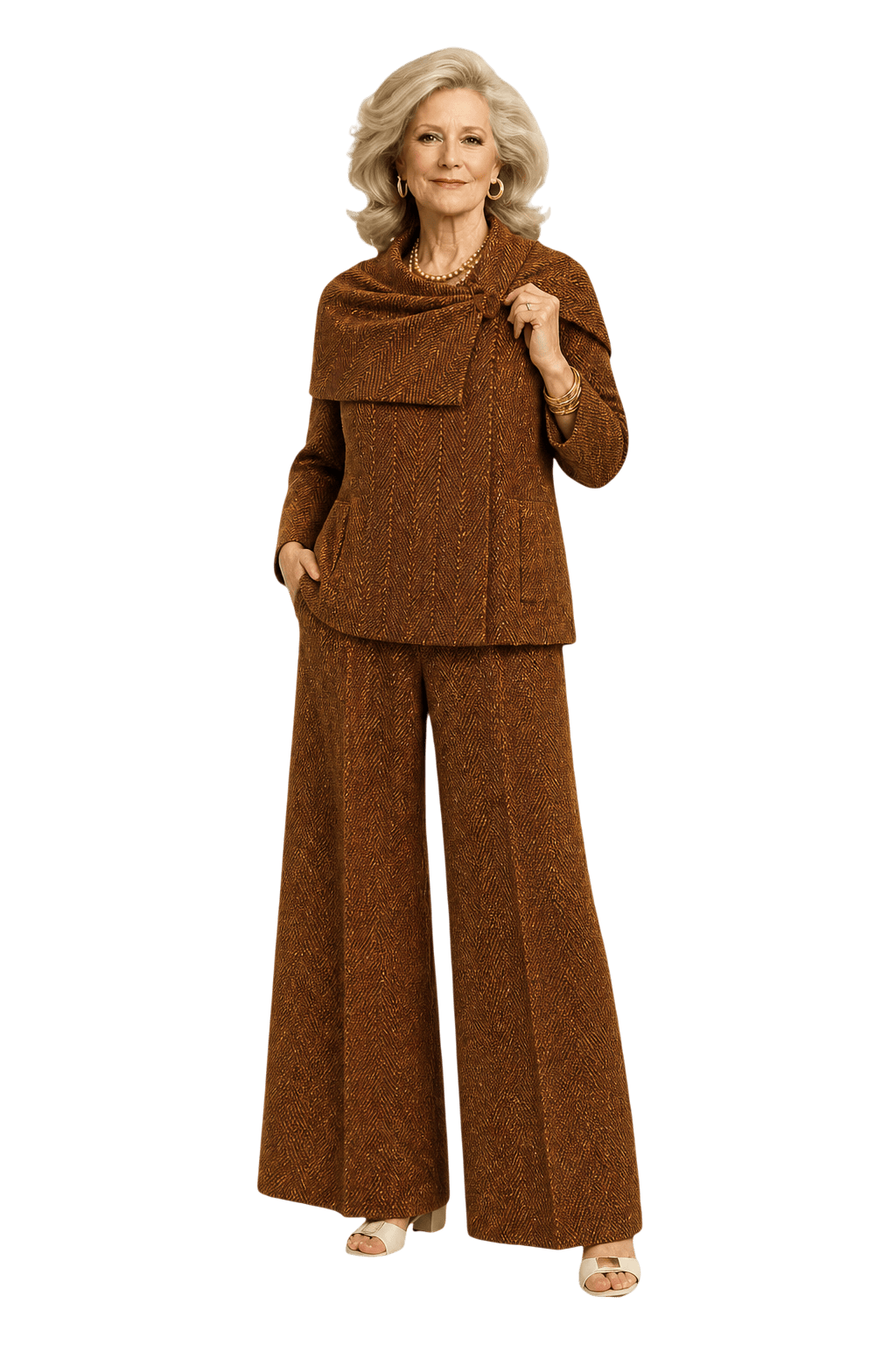 1970s Brown Tweed Ensemble - Model
