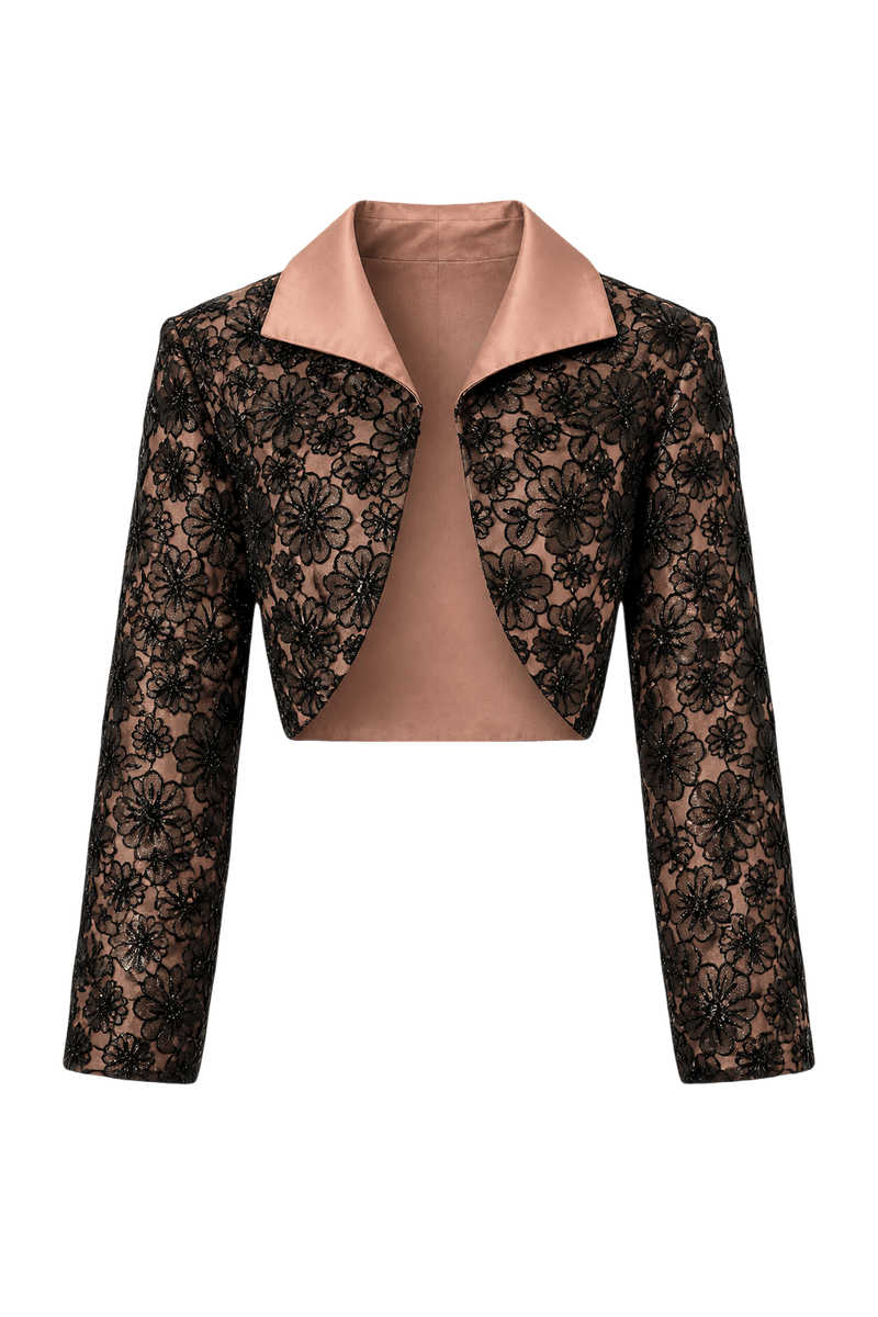 1950s Black Lace Jacket - Front View