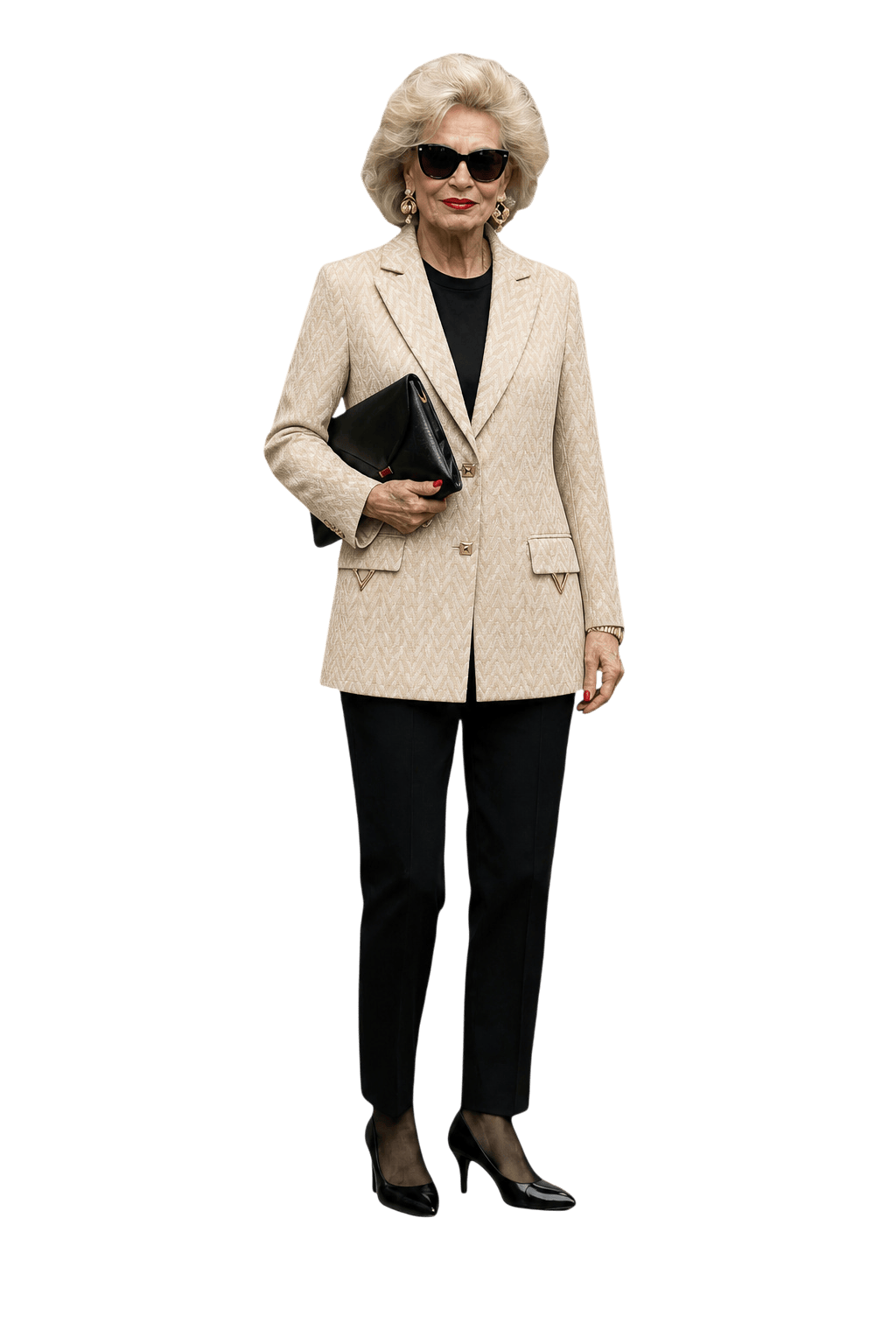 1980s Beige Synthetic Blend Blazer - Model