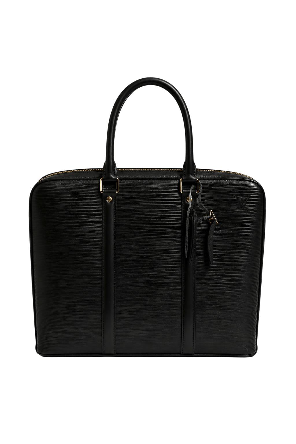1990s Black Leather Bag - Front View