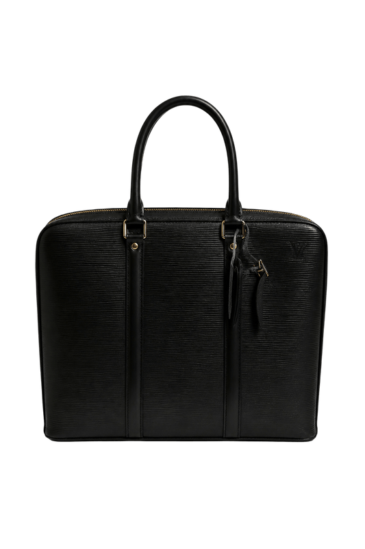 1990s Black Leather Bag - Front View