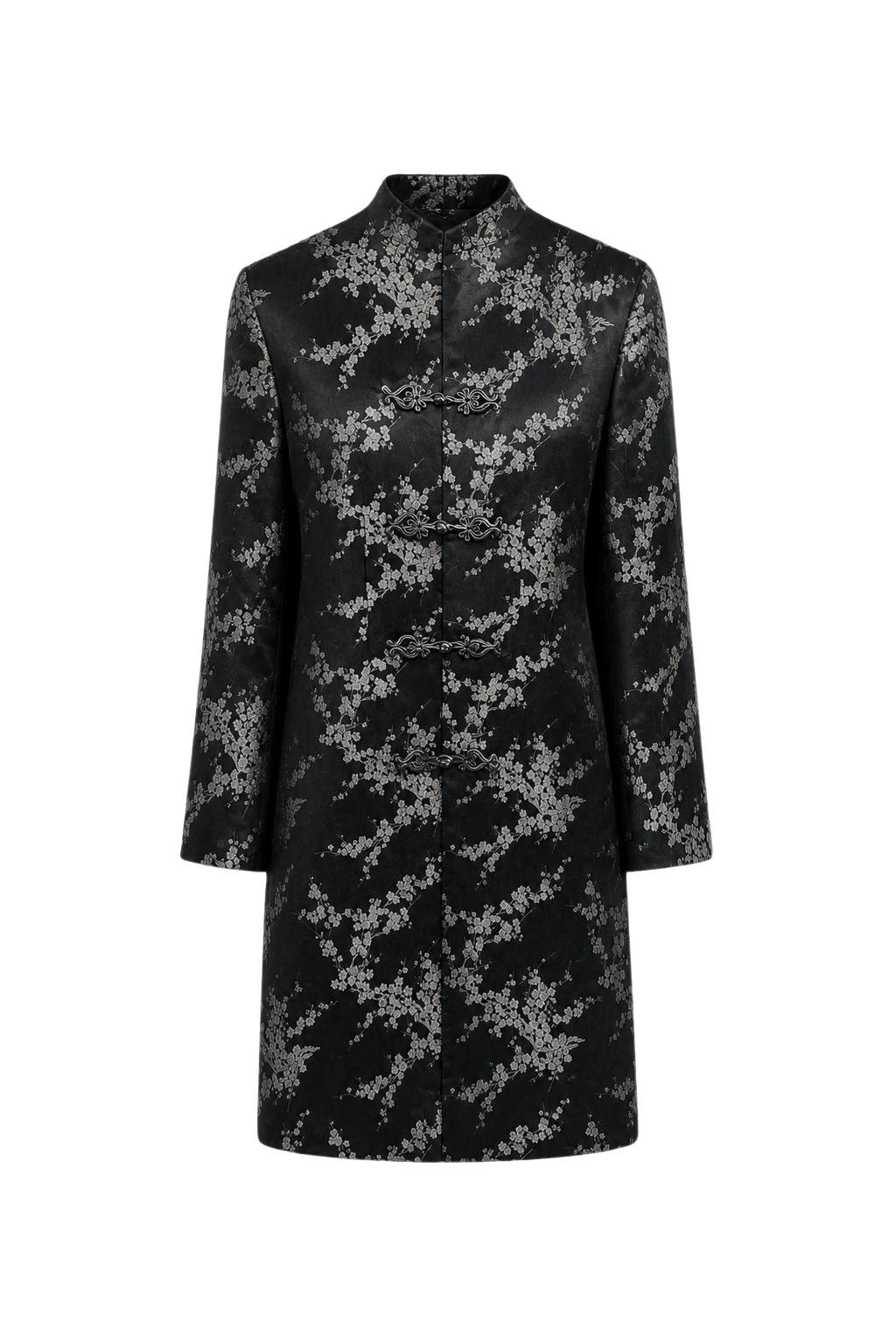 1990s Black Silk Dress - Front View