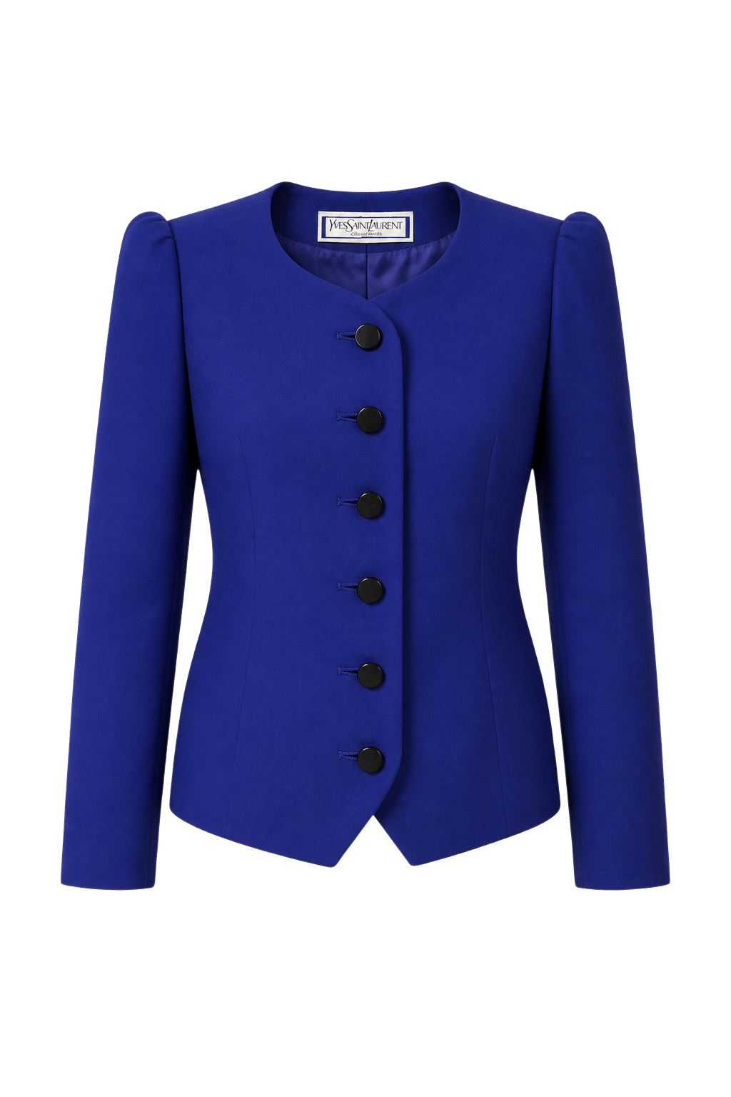 1980s Blue Wool Blend Jacket - Front View
