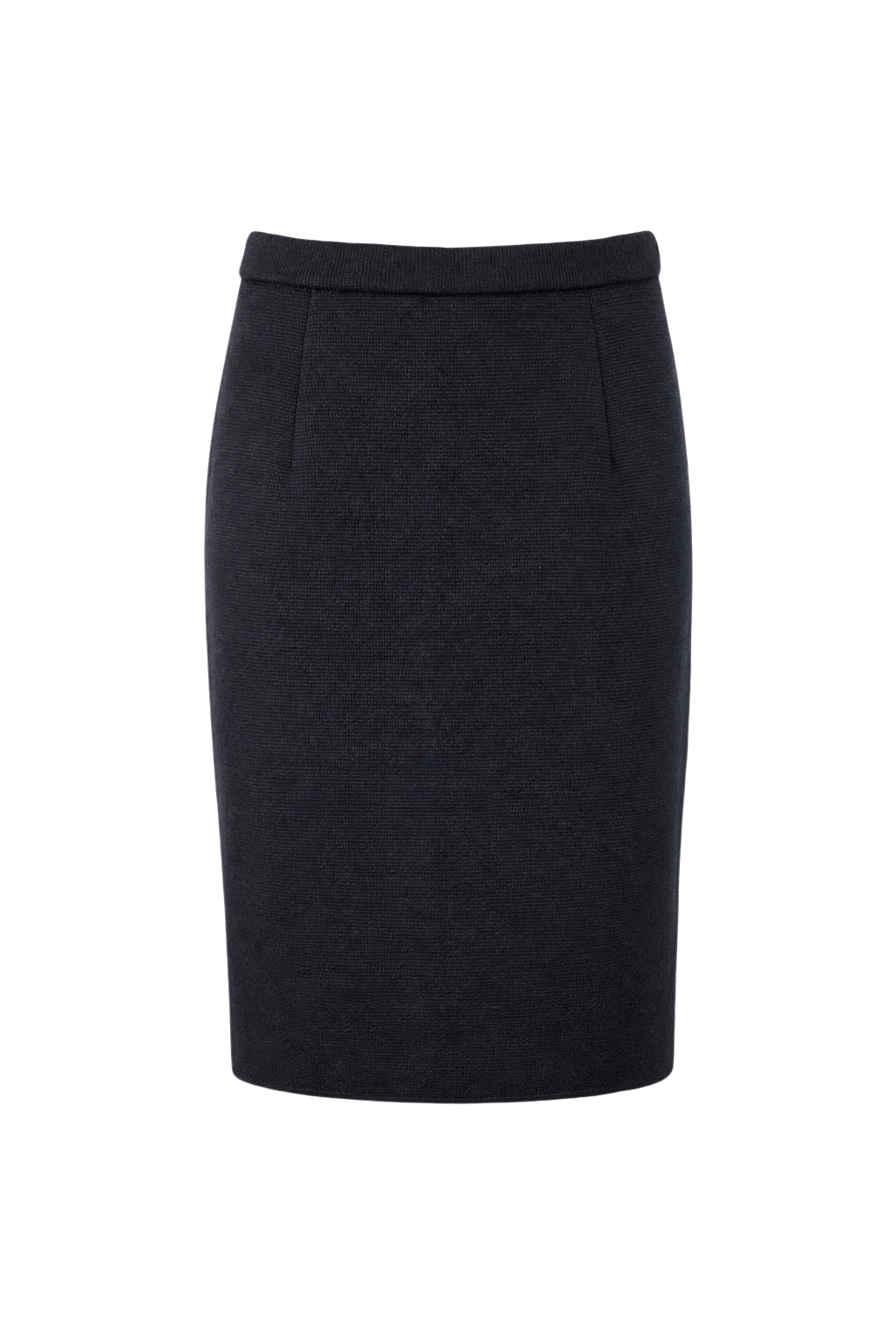 1980s Black Wool Blend Skirt - Front View
