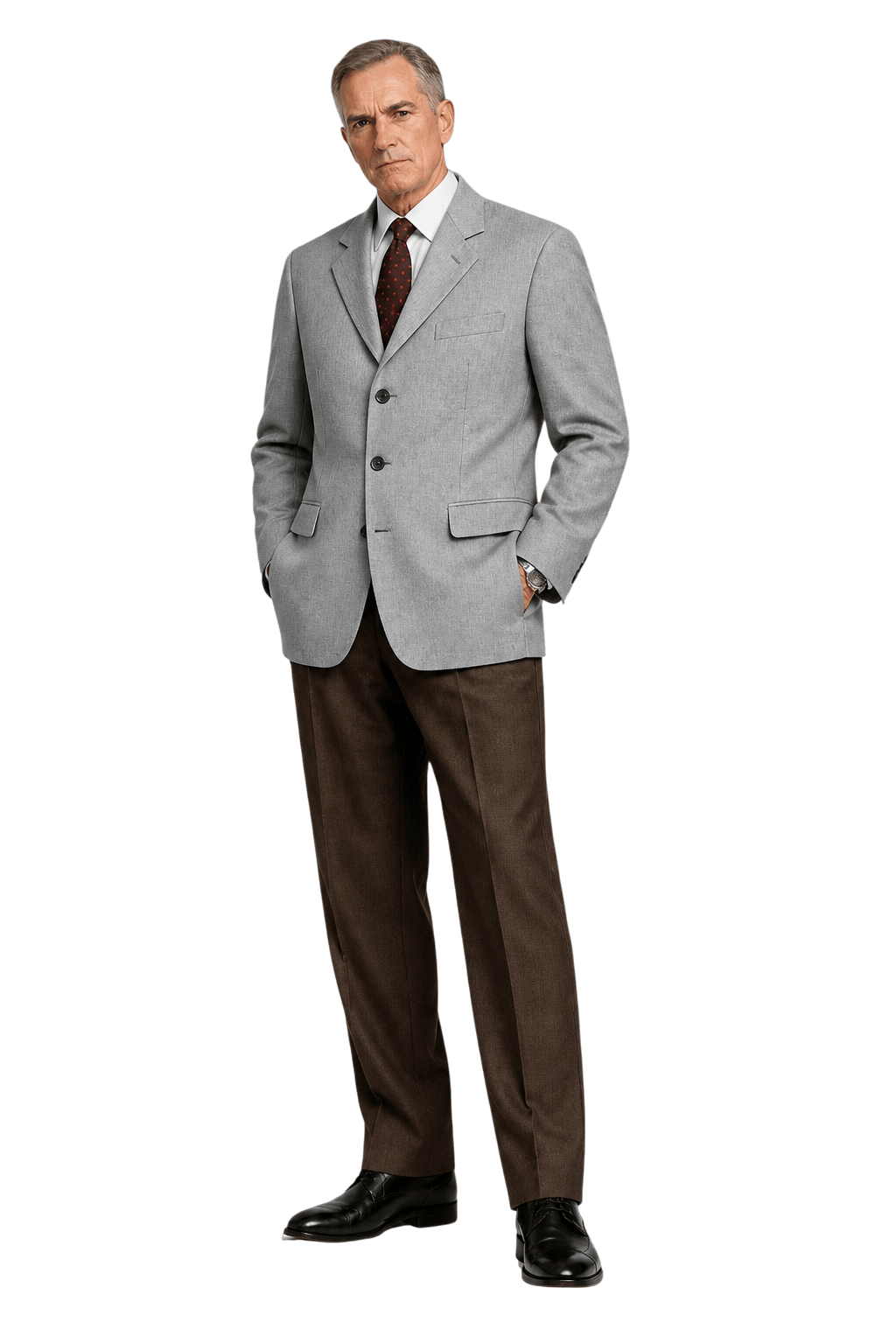 1990s Grey Wool Blend Blazer - Model
