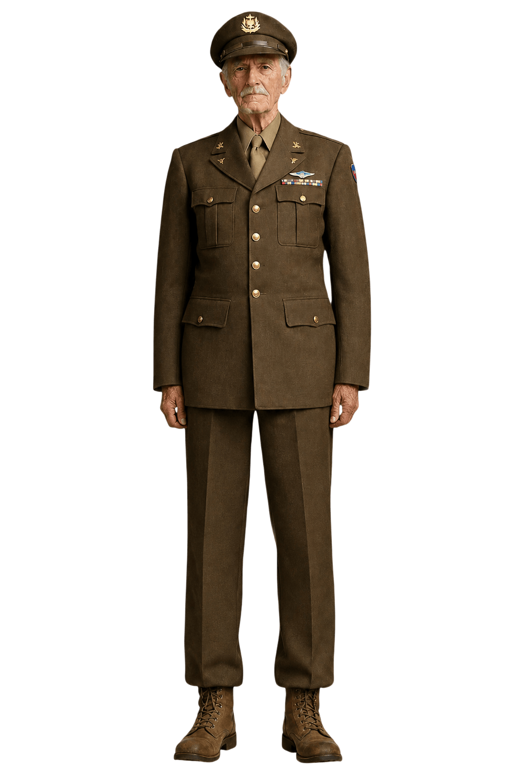 1940s Brown Wool Blend Jacket - Model