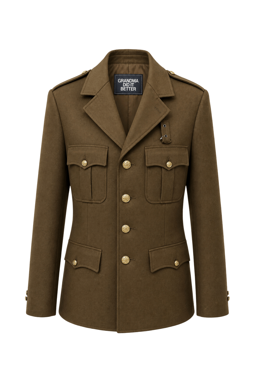 1940s Brown Wool Blend Jacket - Front View