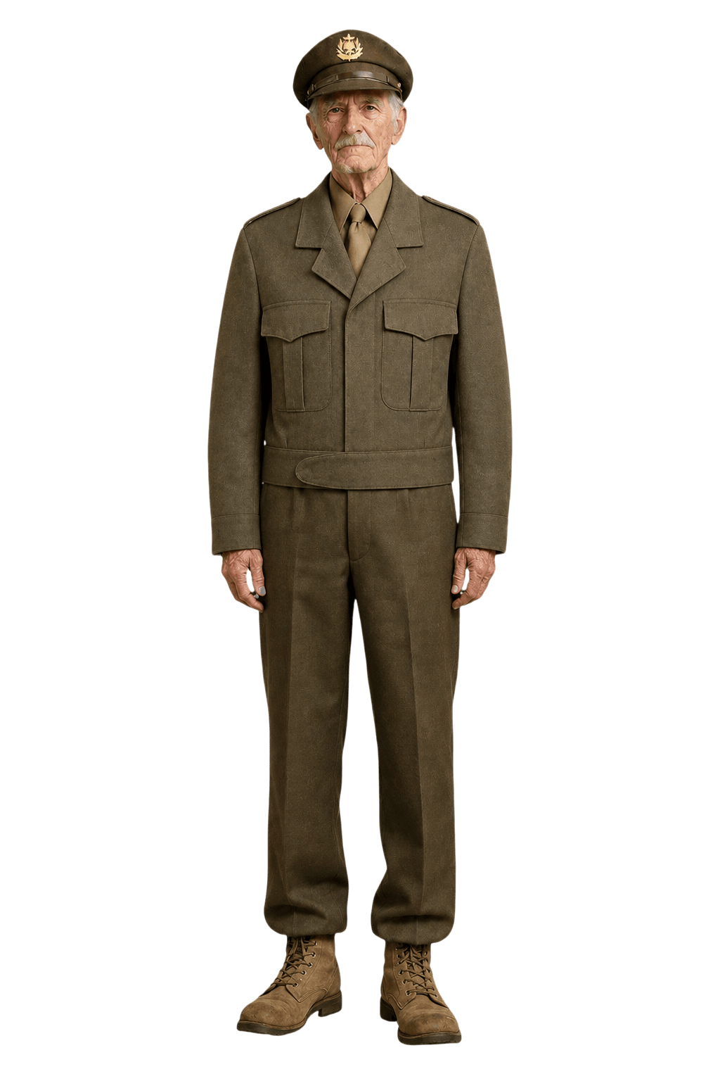 1940s Olive Green Wool Blend Jacket - Model