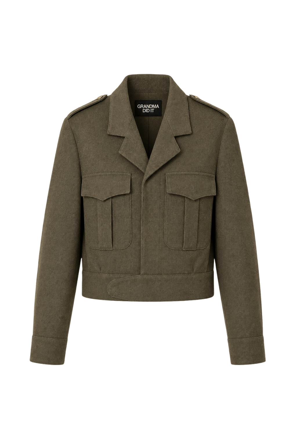 1940s Olive Green Wool Blend Jacket - Front View