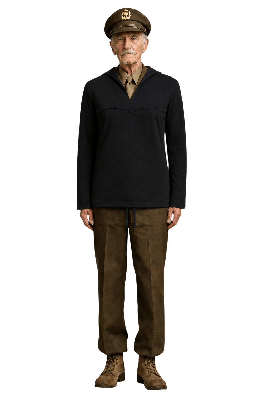 1940s Black Wool Blend Sweater - Model