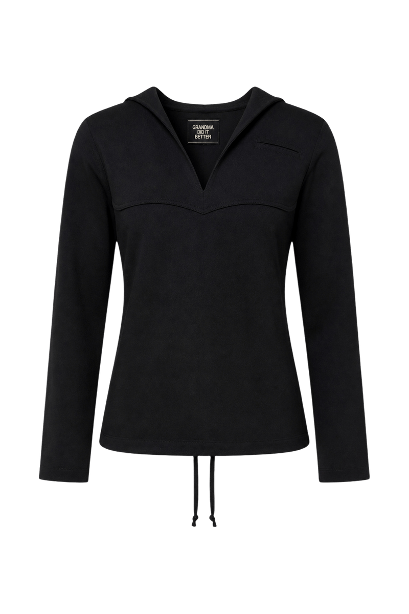 1940s Black Wool Blend Sweater - Front View