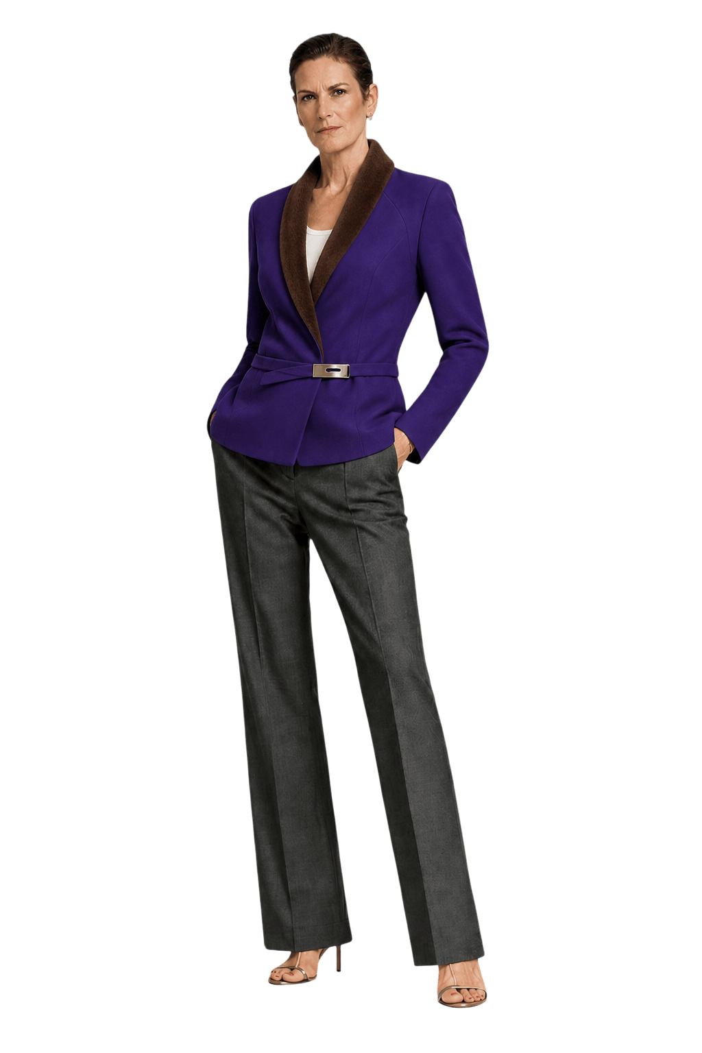 1990s Purple Wool Blend Jacket - Model