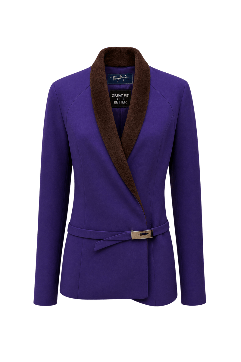 1990s Purple Wool Blend Jacket - Front View
