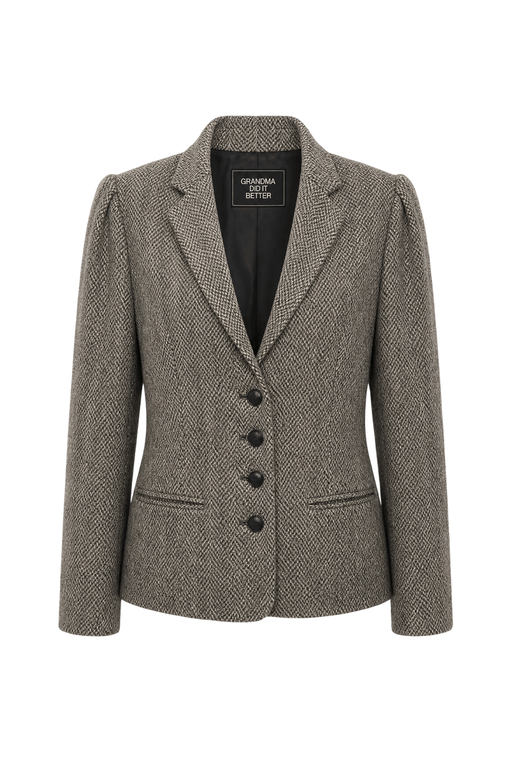 1950s Grey Wool Blend Blazer - Front View