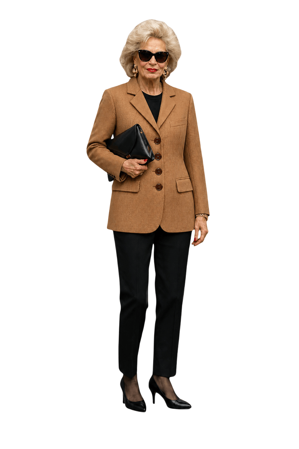 1980s Brown Wool Blend Blazer - Model