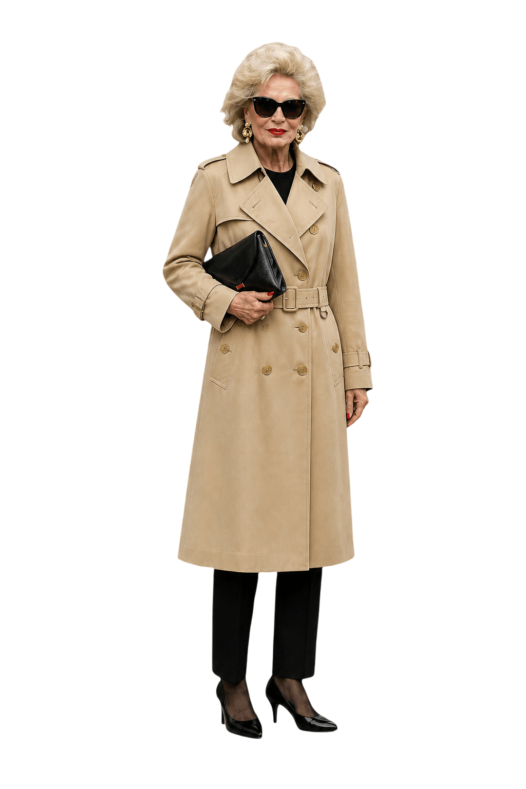 1980s Beige Cotton Trench Coat - Model